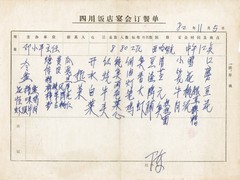1982年西哈努克60大寿国宴订餐单实物